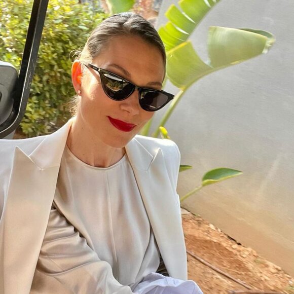 Saint Laurent SL550 SLIM 001 Cat Eye Sunglasses - Black - Picture 7 of 10